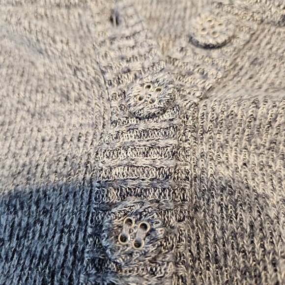 Fat Face women's marled gray/navy three- button sweater - Picture 6 of 7